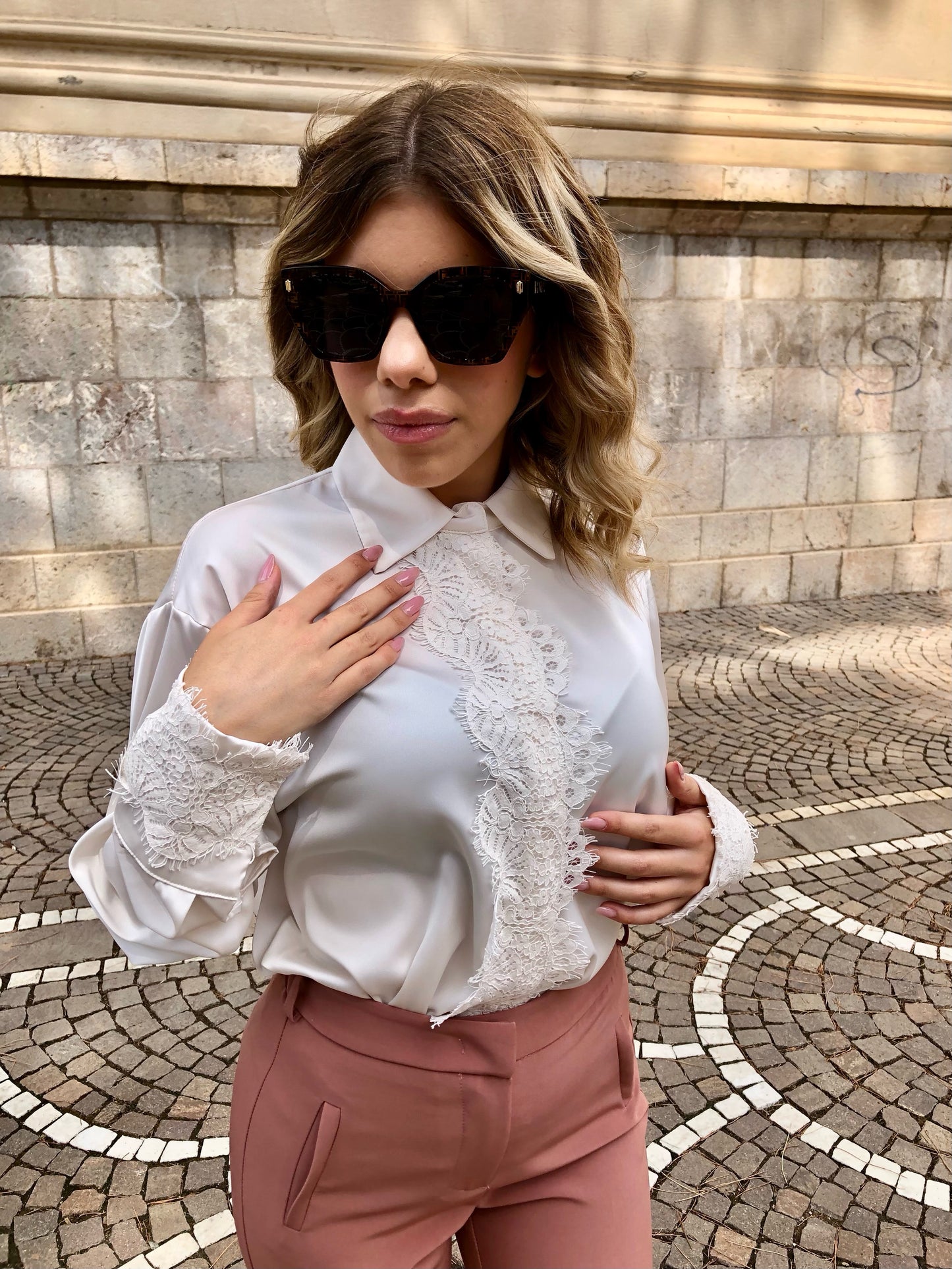 Camicia con pizzo